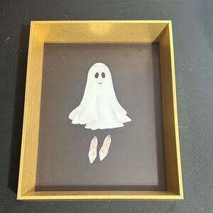 Halloween ghost with pink high heels gold picture wall or desk